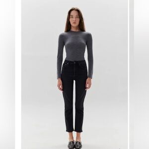 AGOLDE HIGH RISE STRAIGHT JEANS RILEY LONG Complication Black Size 23 Los Angele